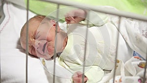Newborn baby cry in hospital