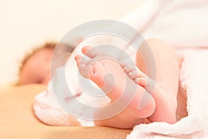 Newborn baby feet