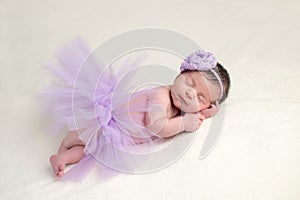 Newborn Baby Girl in a Ballerina Costume