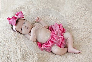 Newborn Baby Girl In Pink