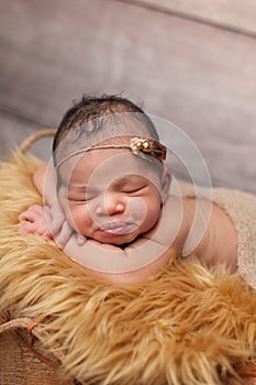 Newborn Baby Girl with Puckered Lips