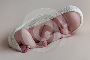 Newborn baby girl sleeping