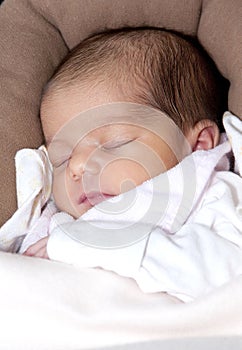 Newborn baby girl sleeping