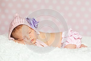 Newborn baby girl sleeping