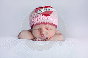 Newborn Baby Girl Wearing a