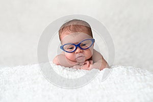 Newborn Baby Girl Wearing Cat Eye Glasses