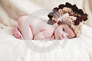 Newborn baby with hat