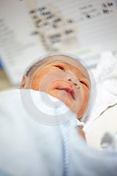 Newborn baby on the hospital