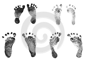 Newborn Baby Ink Footprints photo