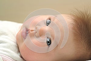 Newborn baby looking