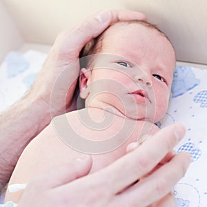 Newborn baby in maternity hospital