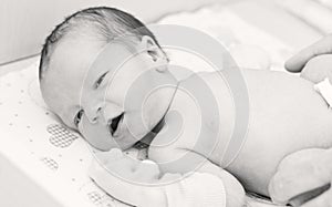 Newborn baby in maternity hospital