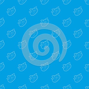 Newborn baby pattern vector seamless blue
