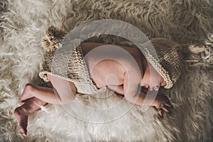 Newborn baby photography, rabbit concept