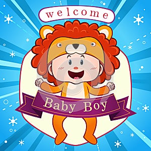 Newborn baby postcard vector illustration