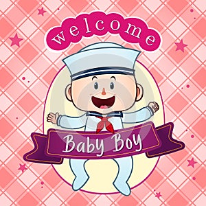 Newborn baby postcard vector illustration