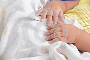 Newborn baby's hand