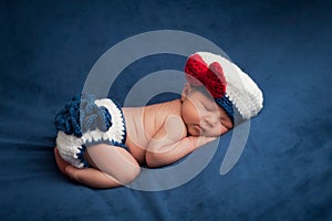 Newborn Baby in Sailor Girl Costume photo