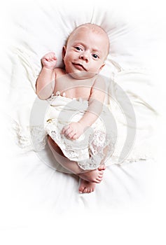 Newborn baby smiling