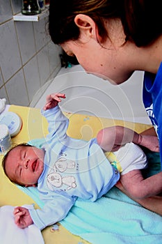 Newborn after bath