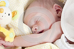 Newborn boy sleeping