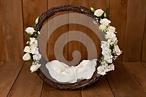 Newborn Digital Background Spring rose Basket Prop for Newborn