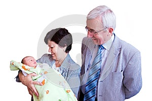 Newborn with grandparents