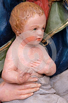 Newborn Jesus, Nativity Scene, altarpiece in the church of St Matthew in Stitar, Croatia