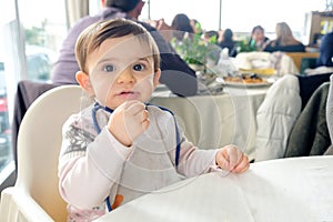 Newborn restaurant baby bib high chair table eating chew cloth