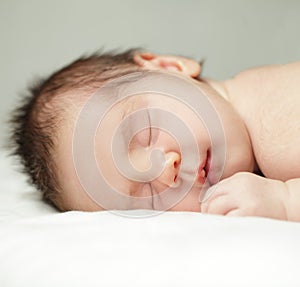 Newborn, sleeping baby close-up