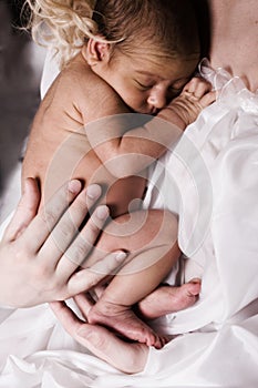 Newborn sleeping child