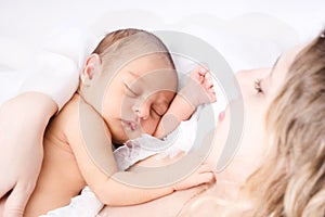 Newborn sleeping child