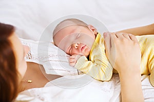 Newborn sleeping child