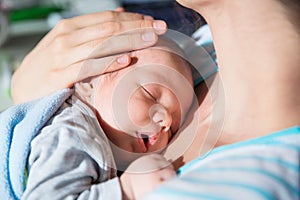 Newborn sleeping child