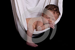 Newborn Sleeping in Hammock