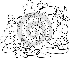 Newborn Spinosaurus, cute illustration