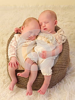 Newborn twin girls