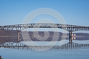 Landscape view of the iconic Hamilton Fish Newburgh Beacon Bridge, spanning the Hudson River