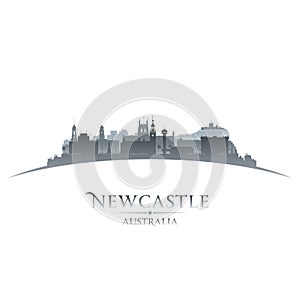 Newcastle Australia city silhouette white background