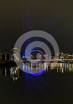 Newcastle Quayside`s New Year`s Eve Laser show