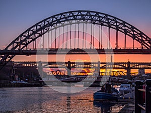 NEWCASTLE UPON TYNE, TYNE AND WEAR/UK - JANUARY 20 : Sunset over