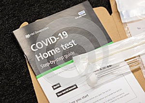 UK home Covid testing kit. NHS Test and Trace