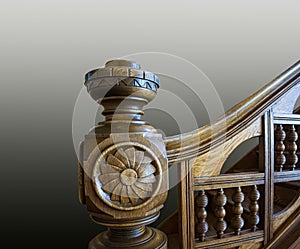 Newel post on antique stairwell