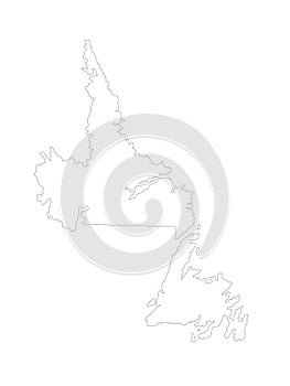 Newfoundland and Labrador map - the most easterly province of Canada