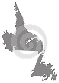 Newfoundland and Labrador map - the most easterly province of Canada