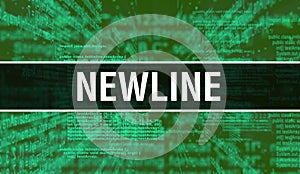Newline with Digital java code text. Newline and Computer software coding vector concept. Programming coding script java, digital