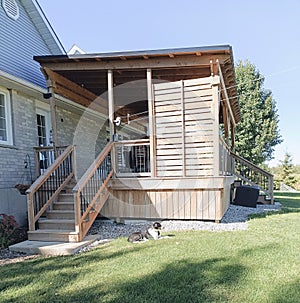 A newly built deck on a house in southern Ontario