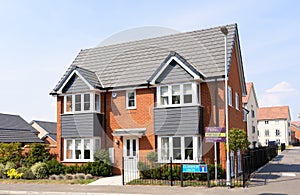 New build home in a housing estate development. UK