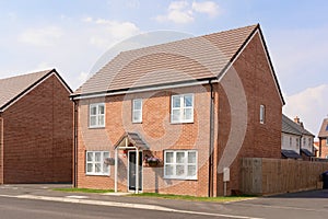 New build home in a housing estate development. UK