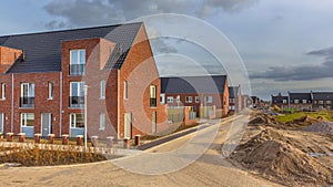 Newly built houses in modern street